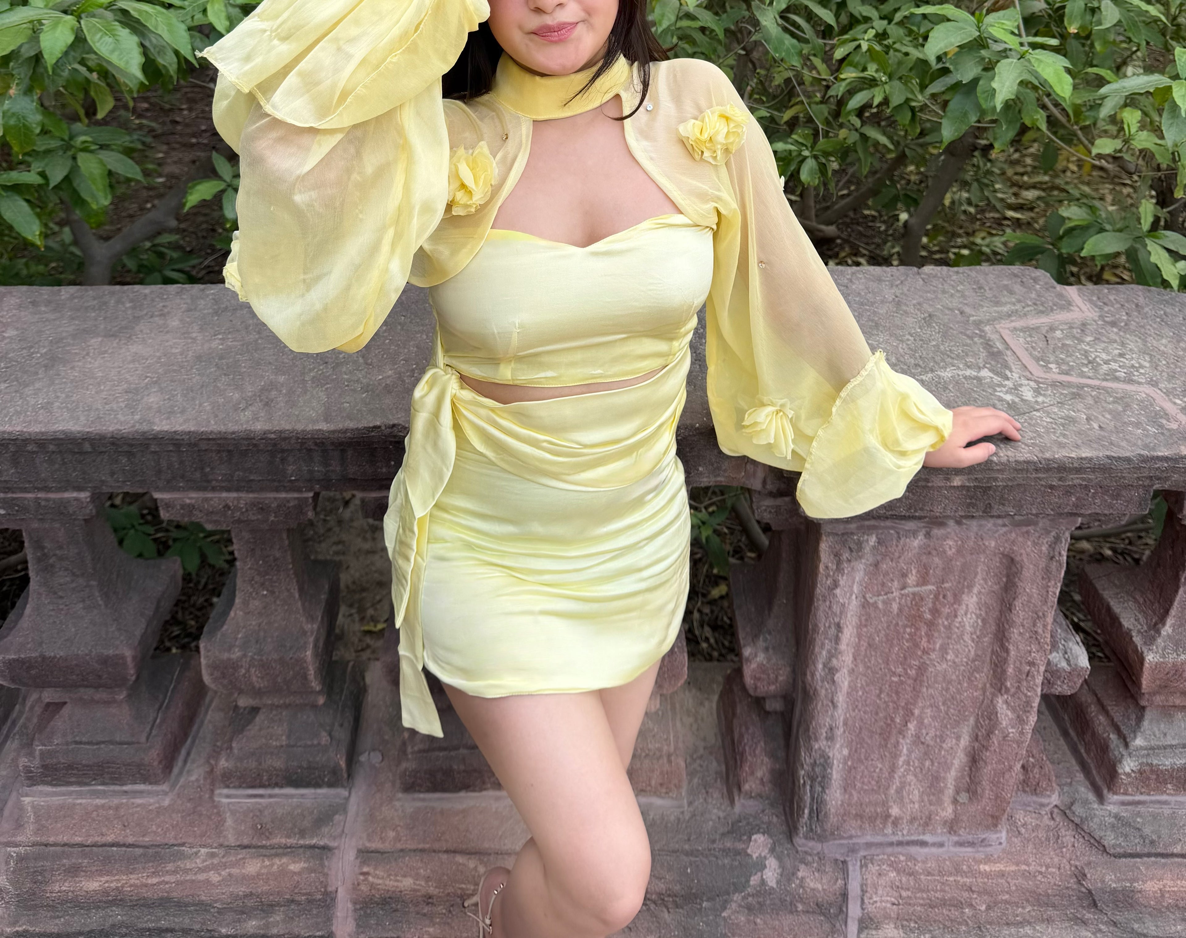 Aurelia one piece with sunflower sleeves