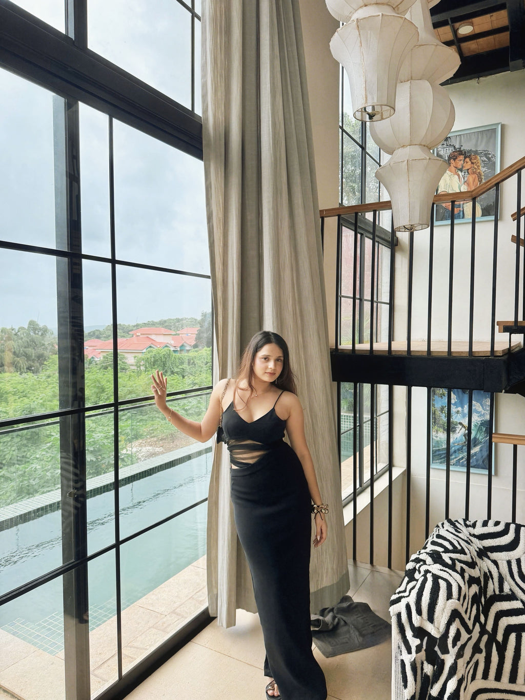 Black cut out dress