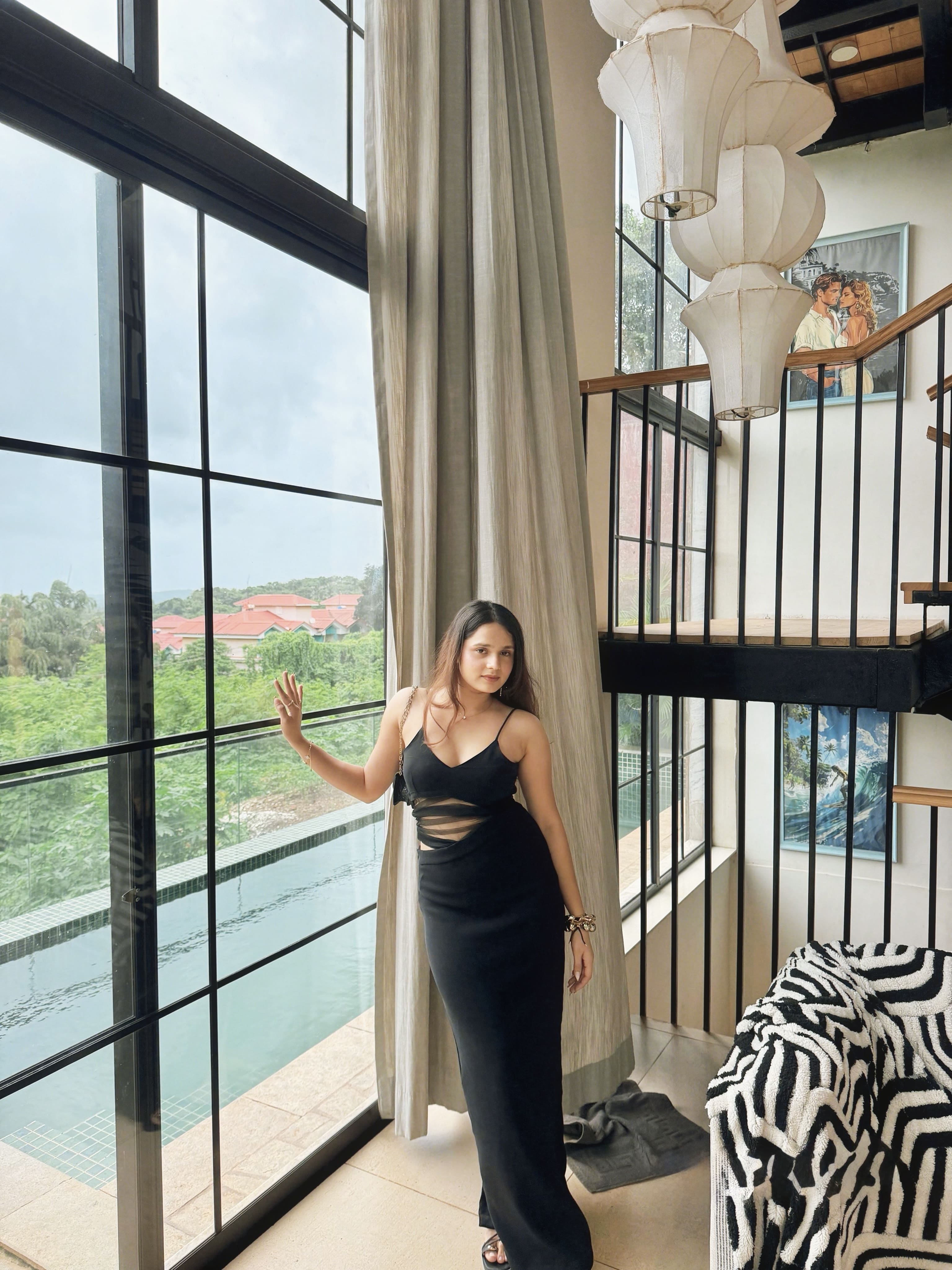 Black cut out dress