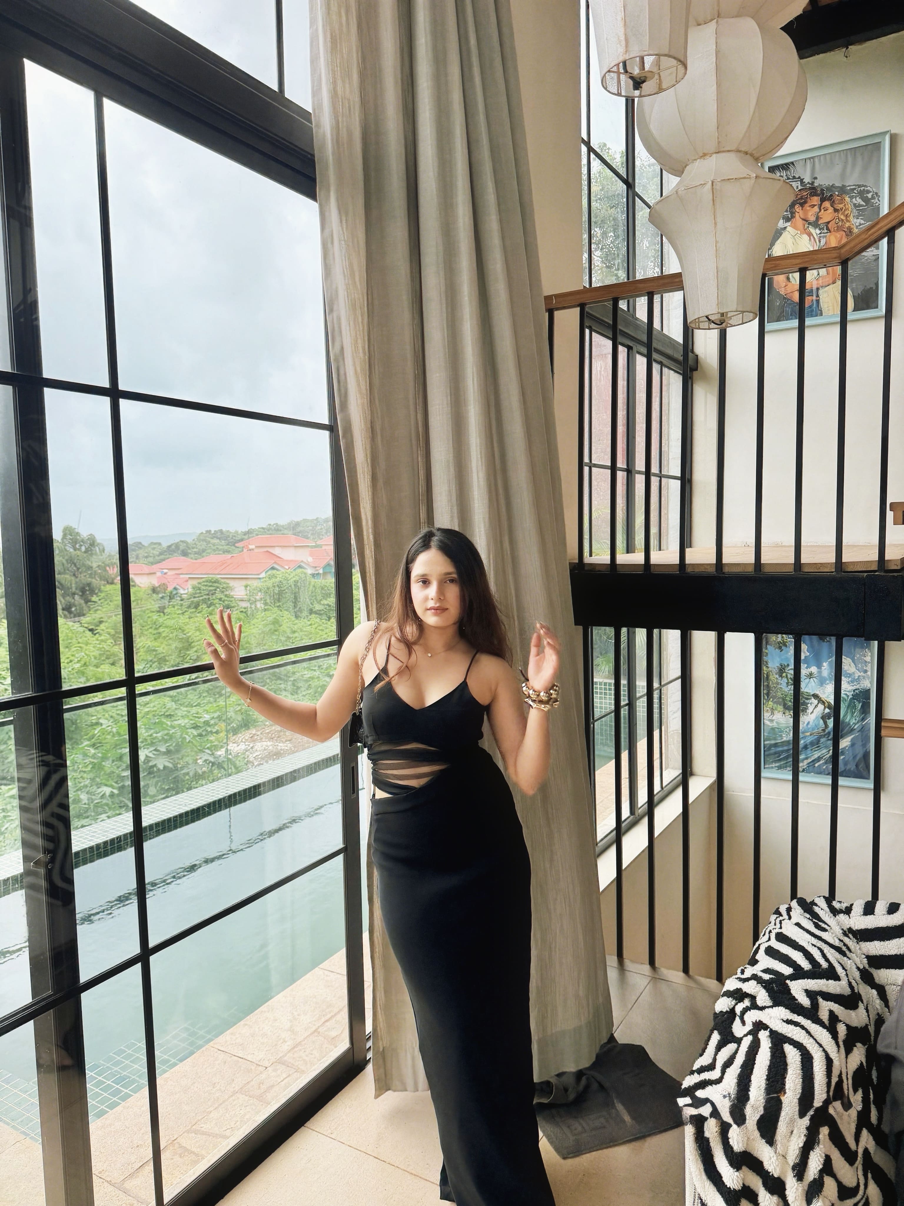 Black cut out dress