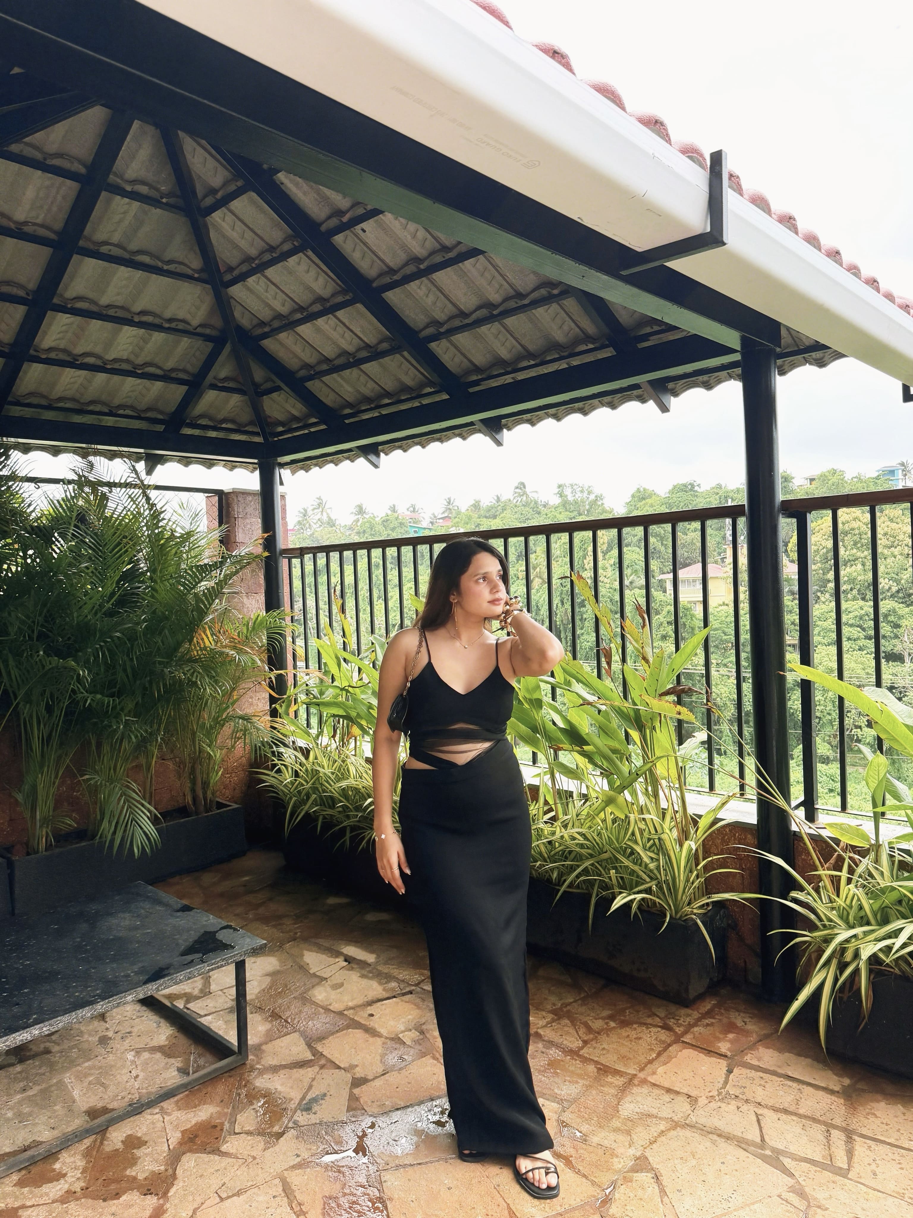Black cut out dress