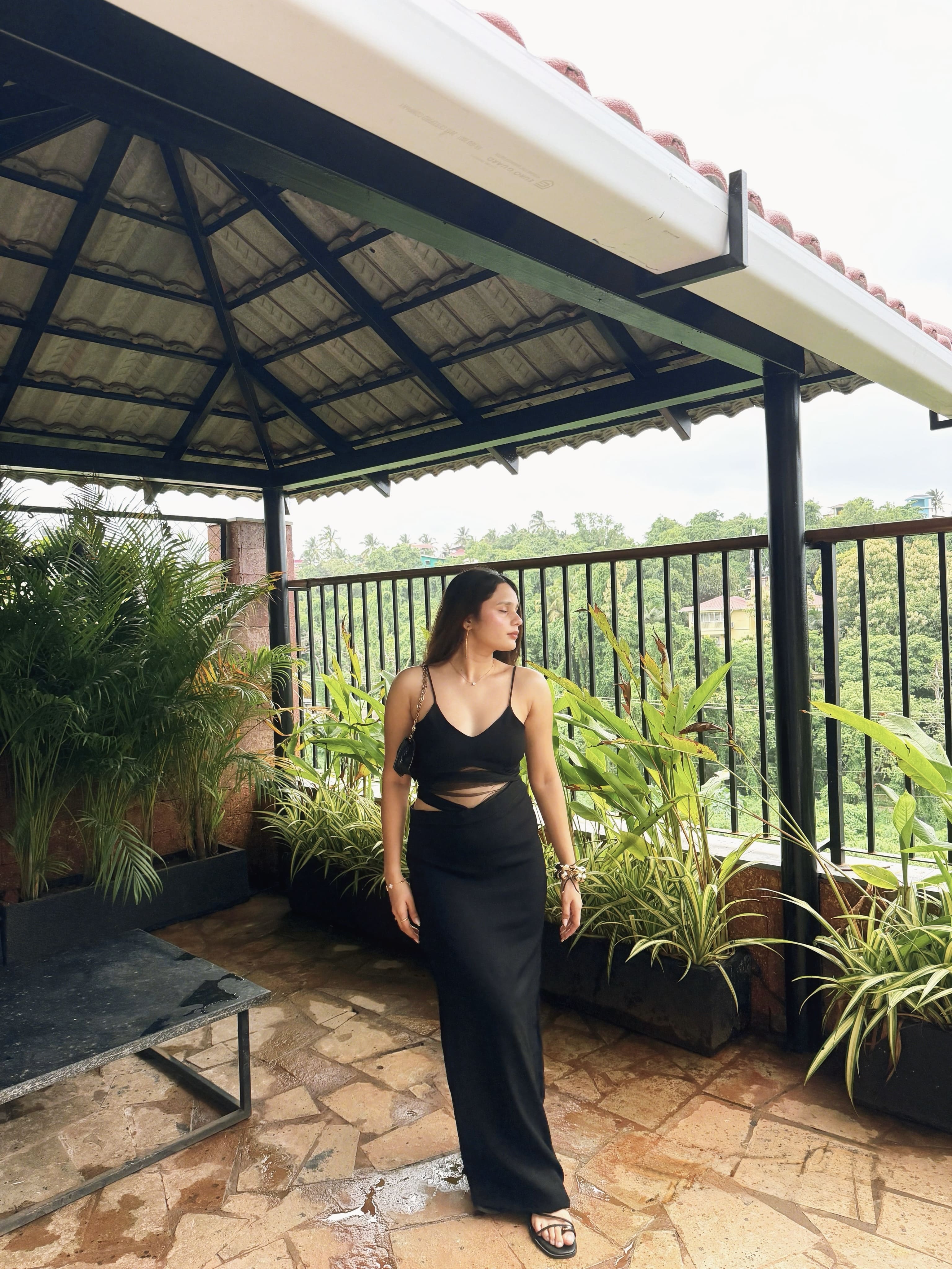 Black cut out dress
